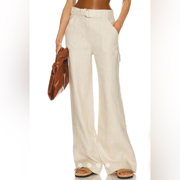 GRLFRND NWT SIZE M The
Linen Cargo Pant - Cream Wide-Leg Pants - Picture 2 of 6